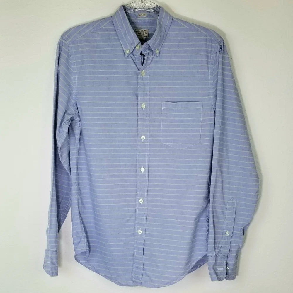 J. CREW Button-Down Slim Fit Blue/Green Shirt, S